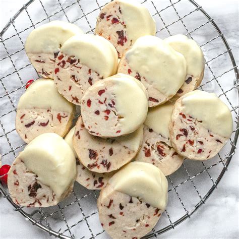 Cranberry White Chocolate Shortbread Cookies Recipe Chenée Today