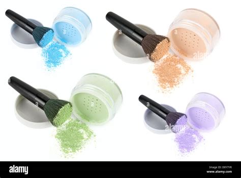 Color Face Powders Set Stock Photo Alamy