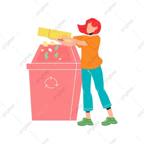 Mujer Arrojando Residuos De Reciclaje Png Dibujos Mujer Lanzamiento