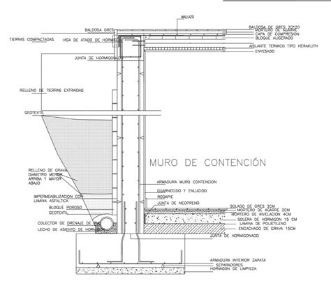 Retaining Wall Connection And Constructive Structure Cad Drawing