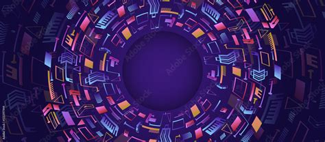 Hi Tech Circle Design Innovation Concept Abstract Futuristic Wide