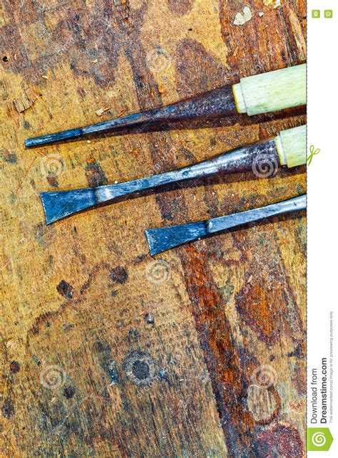 Old Chisels In Workbench Stock Image Image Of Rust Dirty 73570813