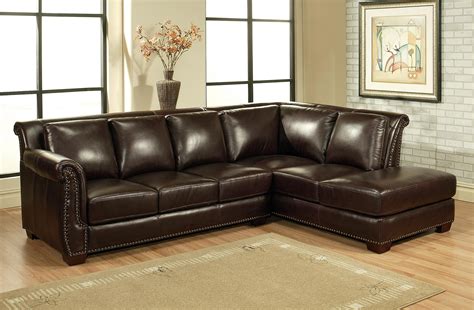 Distressed Leather Sectional Homesfeed