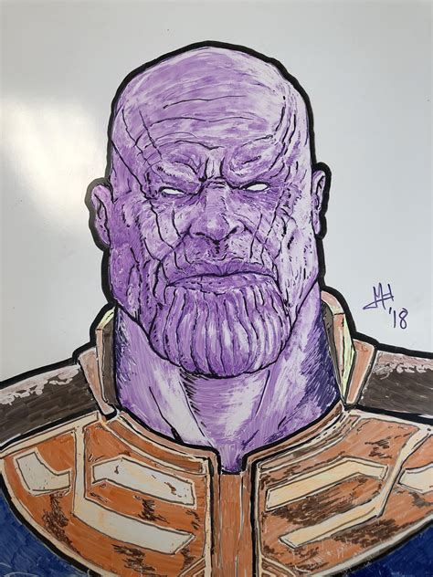 Dry erase draw figures that became animated. Dry Erase Thanos (Final) : marvelstudios