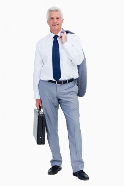 Premium Photo Portrait Of A Cool Businessman With A Suitcase