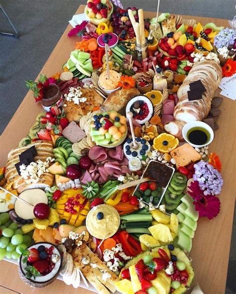 Fancy Fruit Bread And Meats Food Platters Christmas