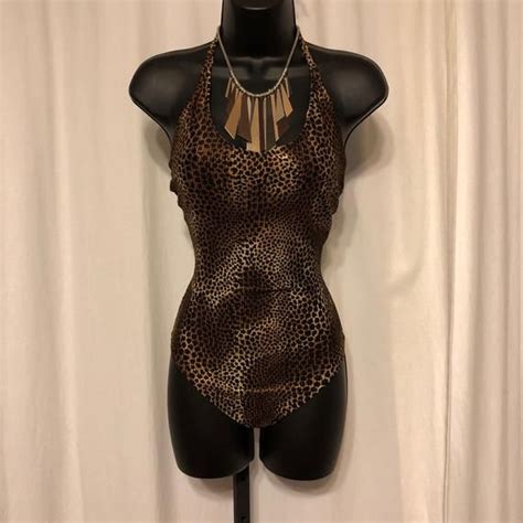 80s Vintage Leopard Bathing Suit Catalina Animal Print One Etsy