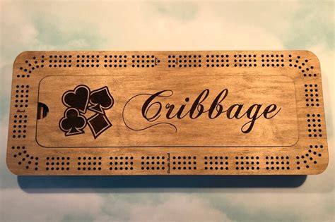 Cribbage Board Personalized With Storage For Pegs And Cards Etsy