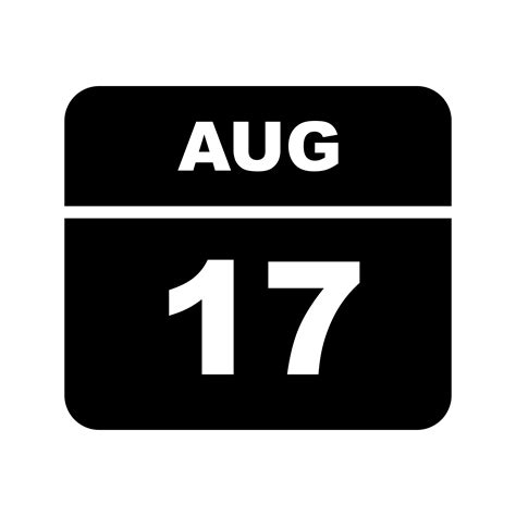 August 17th Date On A Single Day Calendar 504374 Vector Art At Vecteezy