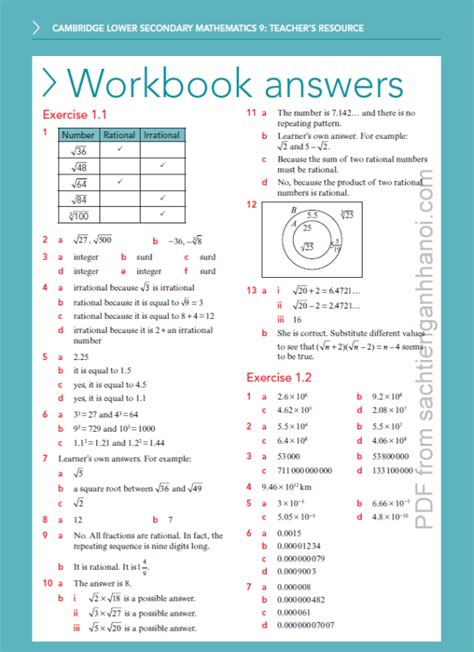 TẢI VỀ Cambridge Stage 9 Mathematics answer key Đáp án sách