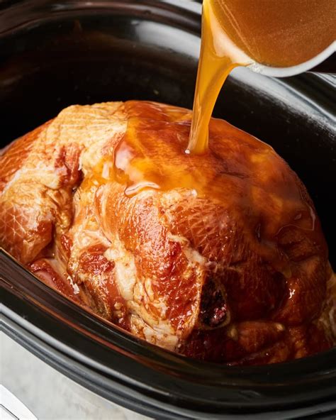 how to make honey glazed ham in the slow cooker recipe honey glazed ham recipes with cooked