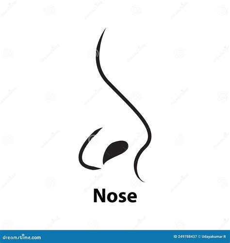 Simple Nose Outline Vector Illustration On White Background Stock Vector Illustration Of Clip