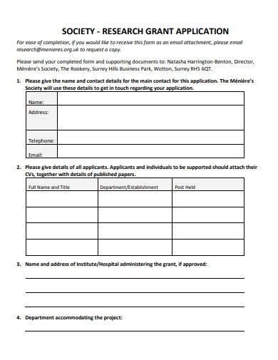 Free 10 Research Grant Application Templates In Pdf Ms Word Free