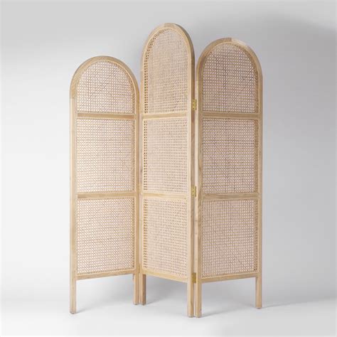 Freja Rattan Room Divider Cane Privacy Screen Vaunt Design