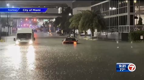 City Of Miami Release Video Of Flooded Streets Reminding Drivers To Avoid Areas Wsvn 7news