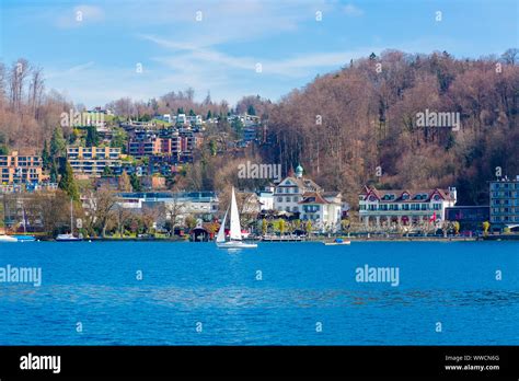 Shore Of Lake Lucerne Neer Lucern City In Switzerland Stock Photo Alamy