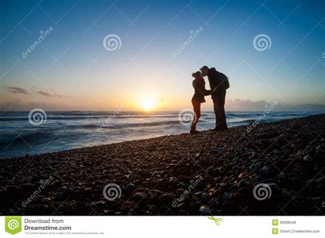Romantic Photo Of Kissing Couple During Sunset Stock Image Image Of