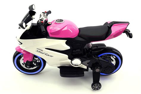 Street Racer 12v Electric Kids Ride On Motorcycle Pink