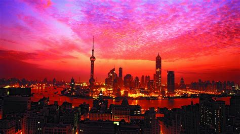 2560x1440 Shanghai Sunset Building 1440p Resolution Hd 4k Wallpapers