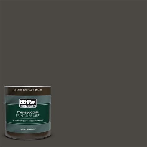 Behr Ultra Qt Ppu Black Mocha Semi Gloss Enamel Exterior Paint