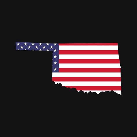 Premium Vector Oklahoma State Map With American National Flag On