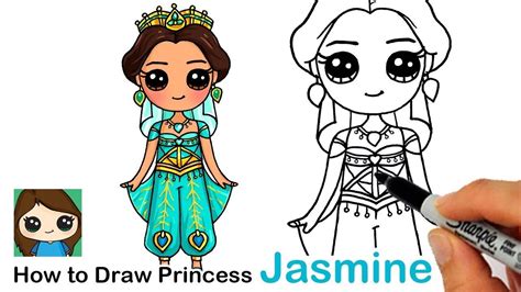 How To Draw Princess Jasmine Disney Aladdin New Cute Disney