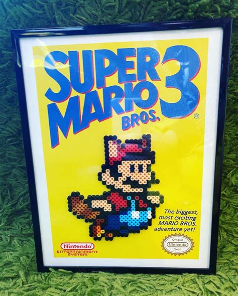 Nes Super Mario Brothers 1 2 And 3 Pixelated Box Cover Art Etsyde