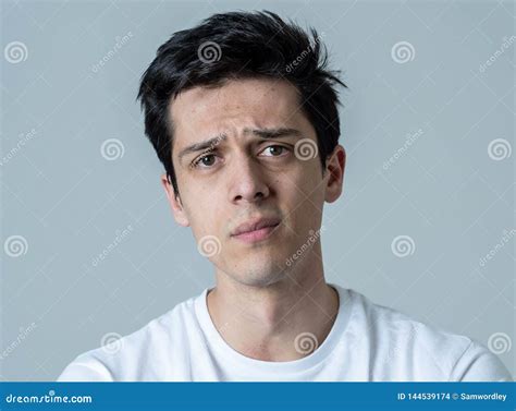 Portrait Of Sad And Depressed Man On Neutral Background Human