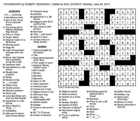 The New York Times Crossword in Gothic: 06.24.13 — S'MORE