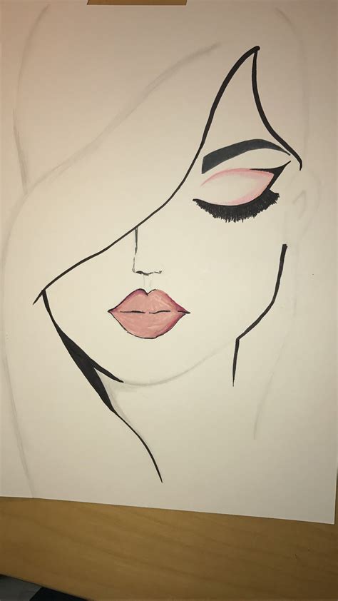 It Was Very Easy To Draw But The Lips Are Easy To Mess Up On Cool Art Drawings Art