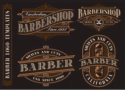 Logos Barbershop Vector Badges Emblems Tattoo Retro