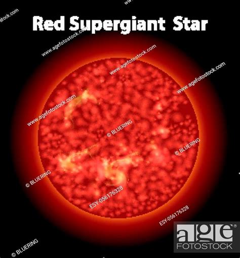 Red Supergiant Star In Dark Space Background Illustration Stock Vector
