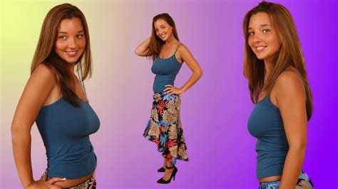 Christina Model Blue Top And Long Skirt With Pantyhose Youtube