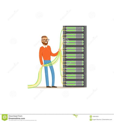 System Administrator Server Admin Working With Hardware Equipment Of