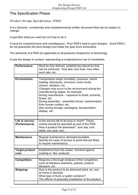 Modern Product Specification Template Specification Document Template
