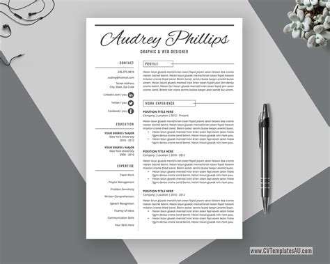 Download free resume templates for microsoft word. Simple CV Template for Microsoft Word, Cover Letter ...