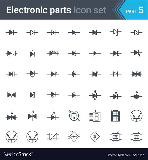 Diodes And Bridge Rectifier Electrical Symbols Vector Image
