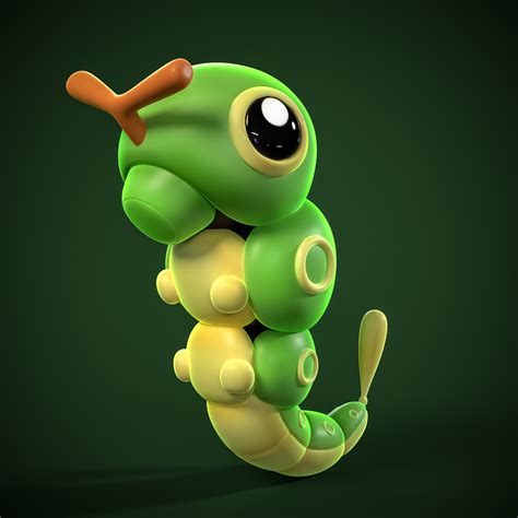 Free Stl File Caterpie Pokemon 🐉・3d Printing Design To Download・cults