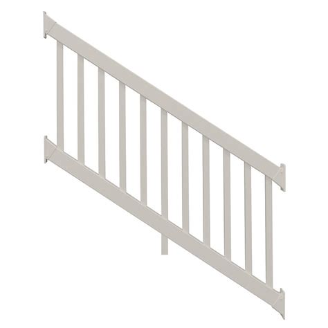 Whenever a staircase is long, or there are multiple staircases that come together, a visually lightweight stair railing is a good design choice so as to not. Weatherables Naples 3.5 ft. H x 6 ft. W Tan Vinyl Stair Railing Kit-CTR-R42-E6S - The Home Depot
