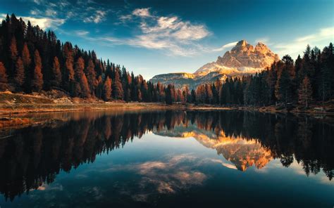 Dolomiti Italy Autumn Lago Antorno Landscape Photography Desktop Hd