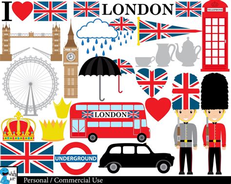 London Uk Set Clipart Digital Clip Art Graphics Personal Etsy