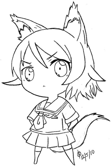 On january 5, 2019january 5, 2019 by coloring.rocks! Chibi Tsundere Wolf :Line art: by xMoonlight-Wolfx on ...