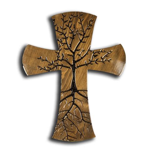 Large Intricate Cross With Tree And Roots Sonriseart