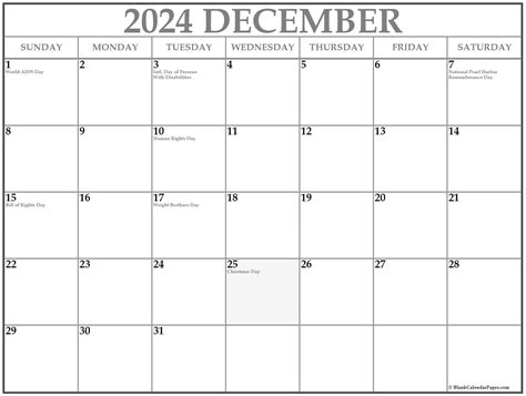 Easy Printable December 2024 Calendar 2024 Calendar Printable