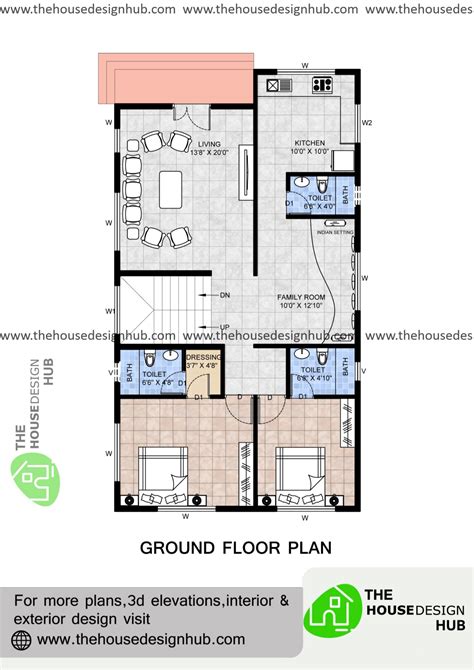 60x40 Ft Apartment 2 Bhk House Furniture Layout Plan - vrogue.co