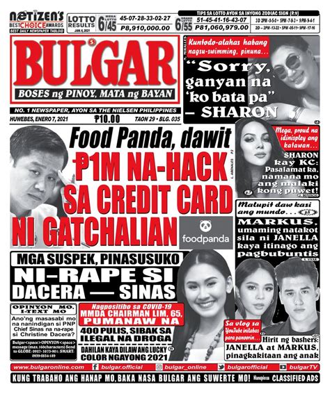 Compact tabloid papers circulate around politics, such as progressive to conservative and from capitalist to socialist. Bulgar Newspaper/Tabloid-January 07, 2021 Newspaper