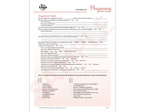 Chiropractic Pregnancy Intake Forms