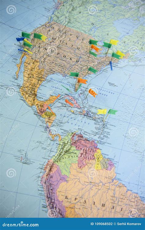 North America Map Pins Travel Stock Photo Image Of Guide Germany