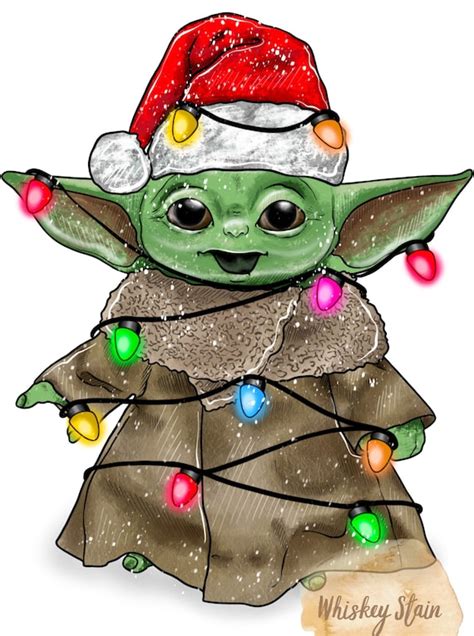 Starwars Christmas Baby Yoda Grogu Ready To Press Etsy