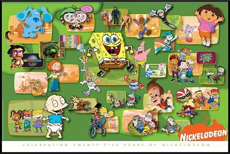Nickelodeon 25th Anniversary Litho Print Animated Animations